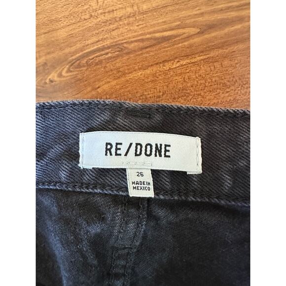 Redone Women's Denim Jeans 90s High Rise Loose Black Button Fly Size 26 - Picture 7 of 9